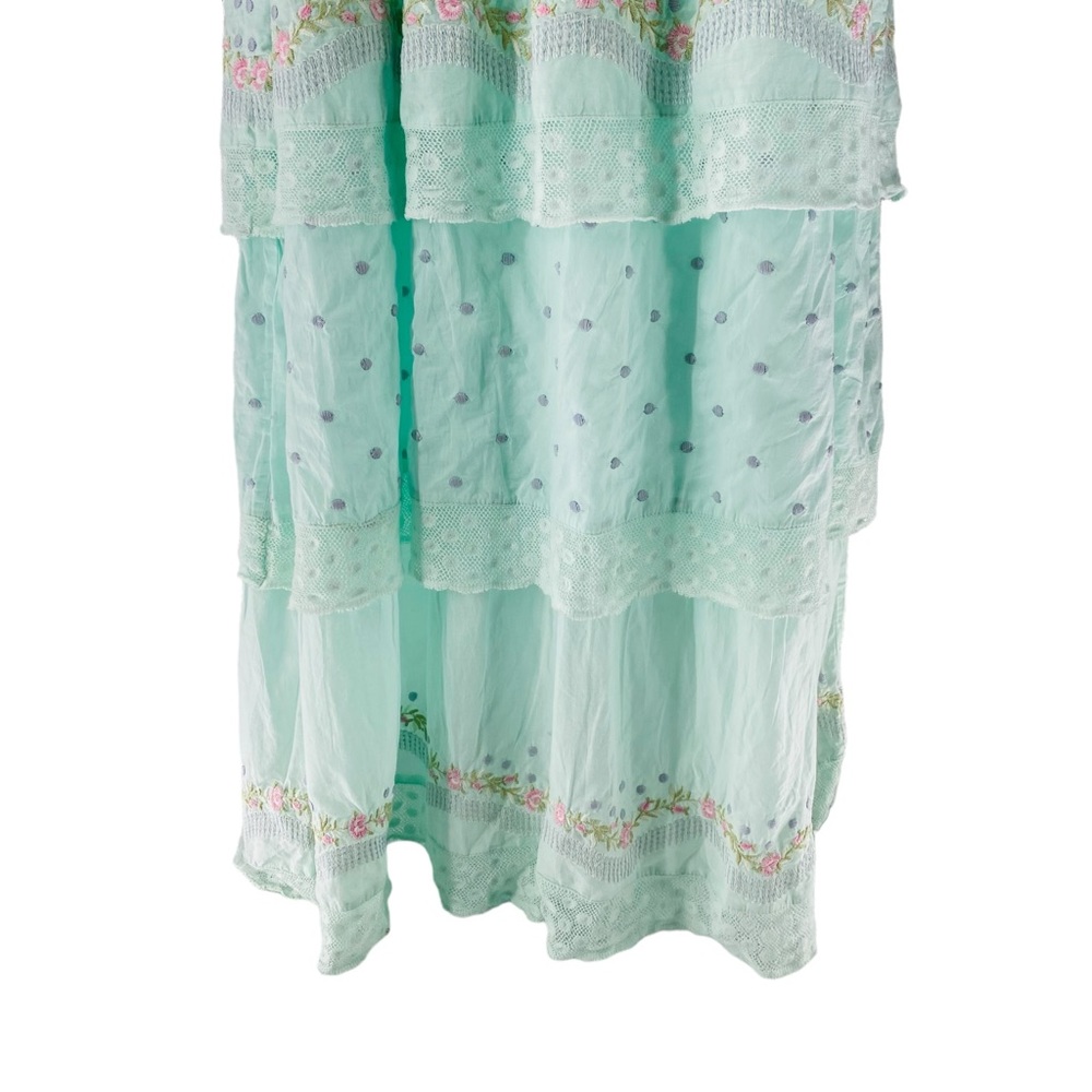 LoveShackFancy NEW Capella Tiered Embroidered Lace Swiss Dot Maxi Dress Size S - Picture 6 of 13